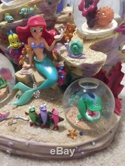 Disney Store LITTLE MERMAID Snow Globe Musical UNDER THE SEA Ariel & friends