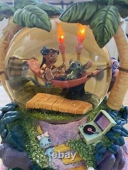 Disney Store Lilo & Stitch Aloha OE Music Box Snow Globe Light Up Torch 8READ