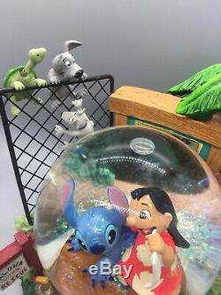 Disney Store Lilo and Stitch Aloha Animal Rescue Adoption Day Shelter Snow Globe