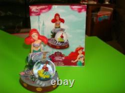 Disney Store Little Mermaid Ariel Snow Globe withFlounder Sebastian VERY RARE MINT