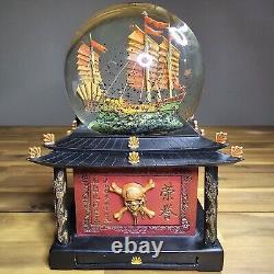 Disney Store Musical Snow Globe Pirates of the Caribbean At Worlds End with Lights