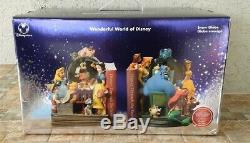 Disney Store Wonderful World of Disney Through the Years Book End Snow Globe Set