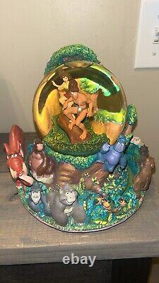 Disney Tarzan & Jane Jungle Theme Two Worlds Rotating Musical snow Globe with Box
