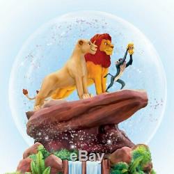 Disney The Lion King Rotating Musical Glitter Snow Globe Pride Rock Bradford NEW