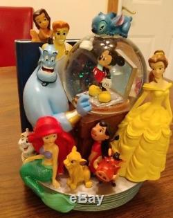 Disney Through The Yrs Book Ends Musical Water Globes With Battery Operated Fans