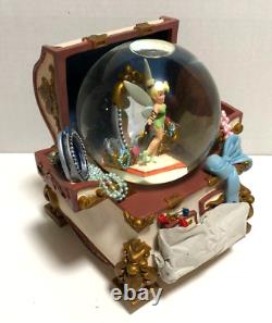 Disney Tinkerbell Tinker Bell Hidden Treasure Chest Music Water Snow Globe NIB