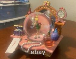 Disney Tinkerbell with Clock Snow Globe Song You Can Fly New in Original Box