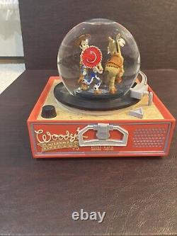 Disney Toy Story 2 Woody's Roundup Record Player Music Snow Globe-Read