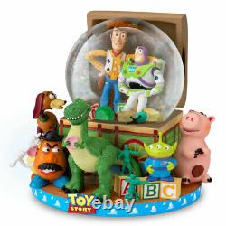 Disney Toy Story Snow Globe Buzz Woody Alien Ham Rex Musical Glitter Globe