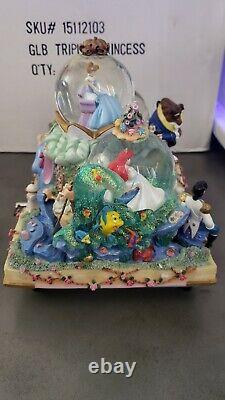 Disney Triple Princess A Dream Is A Wish Your Heart Makes Snow Globe With Box