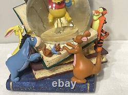 Disney Winnie The Pooh 2-tier Musical Snow Globe Vintage Collectible RARE