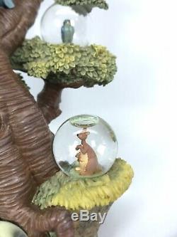 Disney Winnie the Pooh Tree with Multiple Mini Snow Globes 75th Anniversary. Read