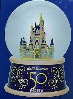 Disney World 50th Anniversary Magic Kingdom Cinderella Castle Snow Globe