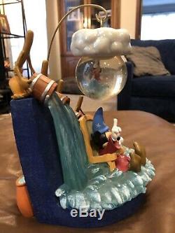 Disney World Sorcerer Mickey Fantasia Hanging Dreaming Snowglobe