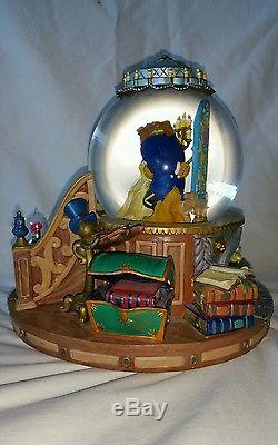 Disney beauty and the beast enchanted love water musical snow globe year 1991