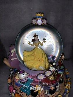 Disney's Beauty & the Beast Belle Musical Snow Globe Be Our Guest 1991 NWOB