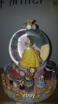 Disney's Beauty & the Beast Belle Musical rotating Snow Globe Be Our Guest 1991