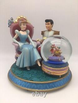 Disney's Cinderella And Prince Charming Music Box And Snow Globe Gus And Jaq