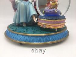 Disney's Cinderella And Prince Charming Music Box And Snow Globe Gus And Jaq