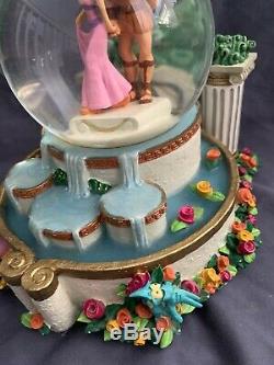 Disney's Hercules and Meg Love Water Fountain Snowglobe RARE MINT HTF Figurine