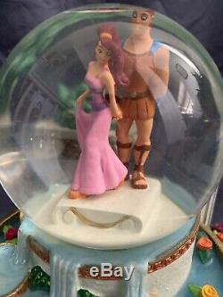 Disney's Hercules and Meg Love Water Fountain Snowglobe RARE MINT HTF Figurine