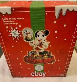 Disney's Santas' Workshop Mickey Mouse Figure With Snow Globe Carousel Mint In Box