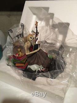 Disney's The Nightmare Before Christmas Musical Snow Globe Jack in Bed RARE