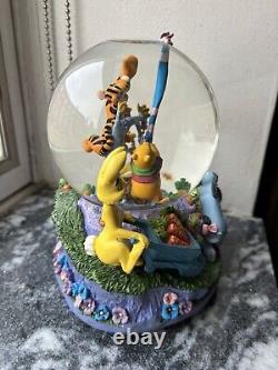 Disney's Winnie The Pooh Blustery Day Snow Globe Mint Working