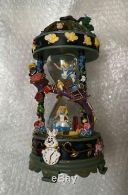 Disney store Japan 25th Anniv. Alice in Wonderland Snow Globe Dome Music box