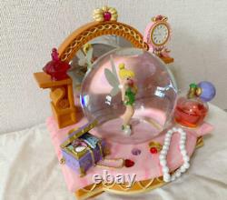 Disney store Japan Tinker Bell snow globe glass shoes dome figure with music box