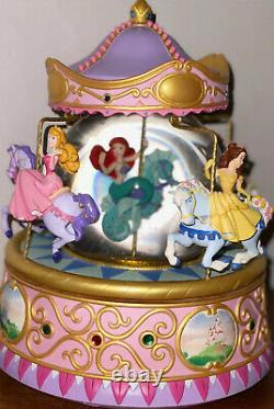 DisneyStore Princess Snow Globe. Ariel, Snow White, Belle, Cinderella On Carousel
