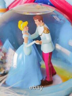 Disneys Cinderella Snowglobe Fountain Ball. Everything Works, Watch Video. RARE