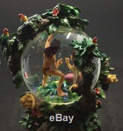 Disneys Tarzan & Jane In A Tree Musical Snow Globe Two Worlds Great Condition
