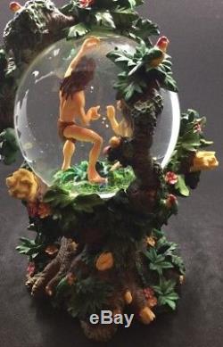 Disneys Tarzan & Jane In A Tree Musical Snow Globe Two Worlds Great Condition