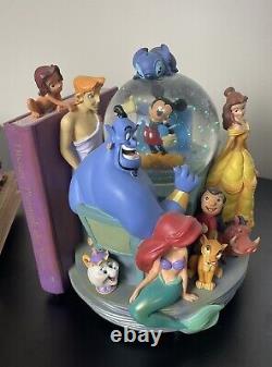 Disneys Wonderful World of Disney set of 2 Book End Snow Globes