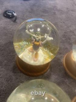 Lot of 12 First Limited Edition Disney Crystal Snow Globe Collection Wood Vtg