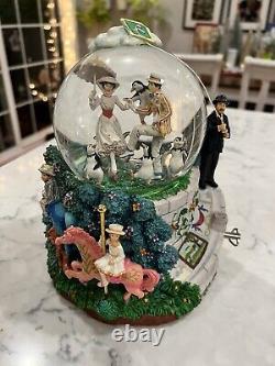 MARY POPPINS Disney Let's Go Fly A Kite Musical Motion Snow Water Globe WORKS