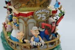 Mickey Mouse 75th Anniversary Snow Globe Steam Boat with Music Box Used