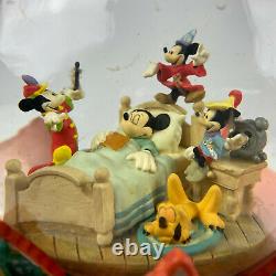 Mickey Mouse Sleeping Snow Globe When You Wish Upon A Star Retired Disney