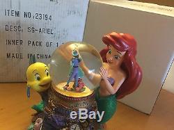 NEW Disney Little Mermaid Ariel Music Snowglobe Flounder Sebastian Under Sea