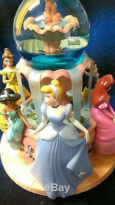 NIB Disney Princess Snowglobe Musical Wishing Fountain Rare RETIRED