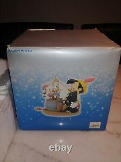 NIB RAREVintage Disney Pinocchio & Figaro Snow Globe and Music Box-Brahm's Waltz