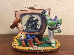 NO RESERVE! Rare OOP Disney Toy Story Woody & Buzz Lightyear Musical Snow Globe