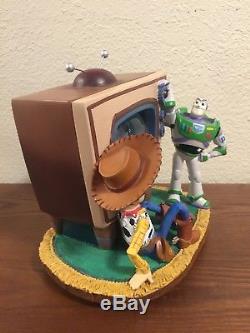 NO RESERVE! Rare OOP Disney Toy Story Woody & Buzz Lightyear Musical Snow Globe