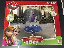 New 6 Ft Disney Frozen Anna Elsa Olaf Christmas Lighted Snow Globe Inflatable