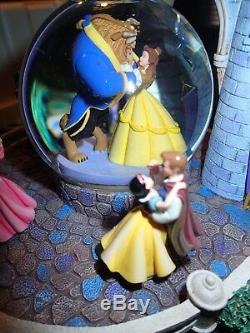 New Disney Multi Princess Prince Musical Waltzing Castle Royal Ball Water Globe