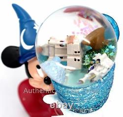 New Disney World Sorcerer Mickey Four Parks One World Snow Globe Snowglobe