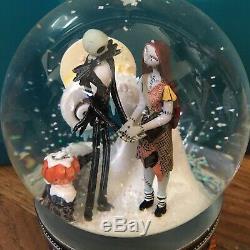 Nightmare Before Christmas Snow Globe Disney Store Musical Jack Sally Zero