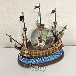 Peter Pan Captain Hook Pirate Ship Snow Globe With A Music Box Disney F/s