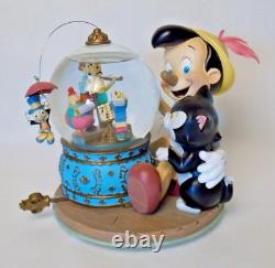 Pinocchio Figaro Jiminy Disney Musical Snow Globe Vibrant Colors 29130 NO BOX
